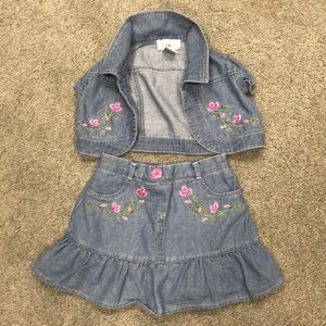 Denim Two Piece Skort Outfit Size 6X